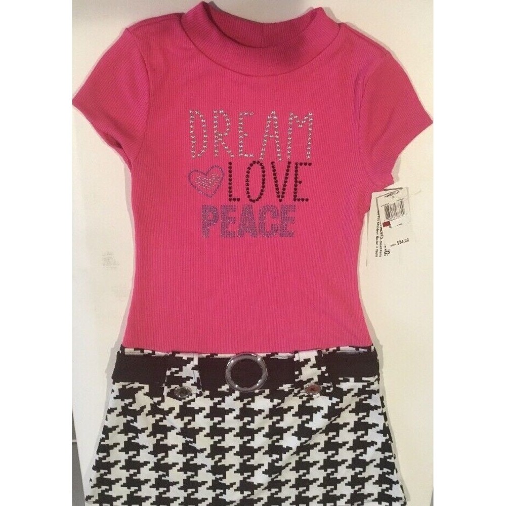 NWT Girls PINK & VIOLET Houndsound Dream Love Peace Dress XL‎